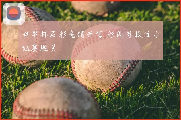 世界杯足彩竞猜开售 彩民可投注小组赛胜负